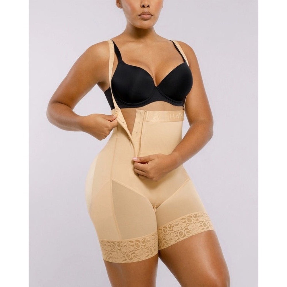 Shapellx AirSlim Postpartum Side Zipper Support Shorts Beige‎ XL Shapewear